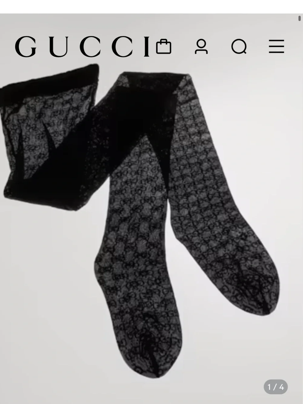 Authentic Gucci GG stretch nylon tights M
